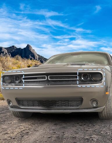 Voodonala Front Headlight Cover Trim Compatible with Dodge Challenger Exterior Accessories 2015-2024, Smoked Black in Kuwait
