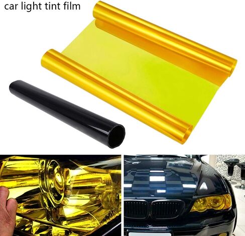 Car Headlight Film Self Adhesive Car Light Film 30 x 120cm Headlight Film Tint Film Sticker for Headlights Taillights Fog Lights Side Marker Lights Bumpers in Kuwait