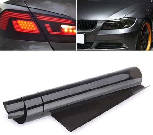 Car Headlight Film Self Adhesive Car Light Film 30 x 120cm Headlight Film Tint Film Sticker for Headlights Taillights Fog Lights Side Marker Lights Bumpers in Kuwait
