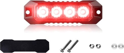 ضوء أحمر LED للطوارئ على السطح قطعة واحدة، ضوء تحذير وامض صغير 4 مصابيح LED منخفض مع إمكانية المزامنة، 17 وضعًا، مصباح إشارة أمان مقاوم للماء لسيارة الشاحنة 12 فولت - 24 فولت in Kuwait