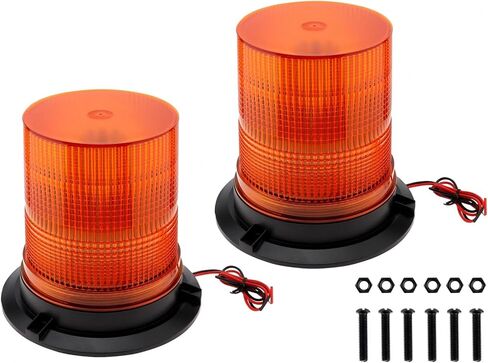 قطعتان من أضواء LED الكهرمانية القوية، 12-48 فولت تحذير أضواء وامضة للطوارئ، 3 أوضاع مقاومة للماء وامض أضواء تحذير السلامة للشاحنات والسيارات والحافلات والجرارات والجزازة وATV وعربات الجولف وUTV in Kuwait