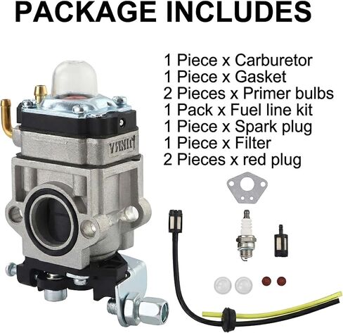 300486 43cc 2 السكتة الدماغية عدة المكربن ​​للزلزال E43 MC43 Tiller Auger، قطع غيار محرك Viper تناسب Powermate PCV43 Southland SCV43 Cultivator Eskimo Mako M43، جاهز للمصنع in Kuwait