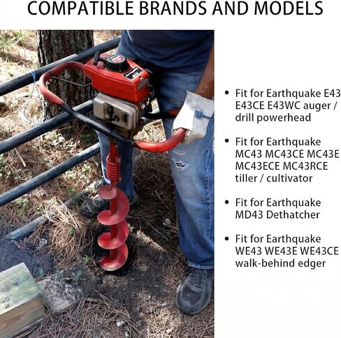 300486 43cc 2 السكتة الدماغية عدة المكربن ​​للزلزال E43 MC43 Tiller Auger، قطع غيار محرك Viper تناسب Powermate PCV43 Southland SCV43 Cultivator Eskimo Mako M43، جاهز للمصنع in Kuwait