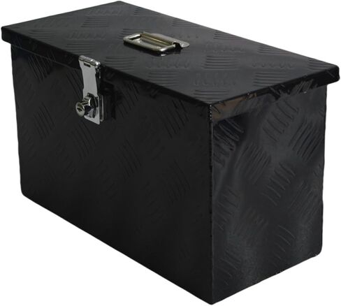 16"x7.5"x10" Aluminum Truck Tool Box Heavy Duty Diamond Plate Pickup Small Truck Bed Toolbox with Top Handle Buckle Lock and Keys Suitable for Pick up Trucks RV Trailer Black in Kuwait
