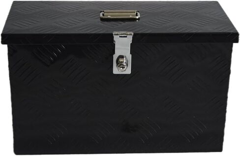 16"x7.5"x10" Aluminum Truck Tool Box Heavy Duty Diamond Plate Pickup Small Truck Bed Toolbox with Top Handle Buckle Lock and Keys Suitable for Pick up Trucks RV Trailer Black in Kuwait