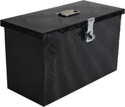16"x7.5"x10" Aluminum Truck Tool Box Heavy Duty Diamond Plate Pickup Small Truck Bed Toolbox with Top Handle Buckle Lock and Keys Suitable for Pick up Trucks RV Trailer Black in Kuwait