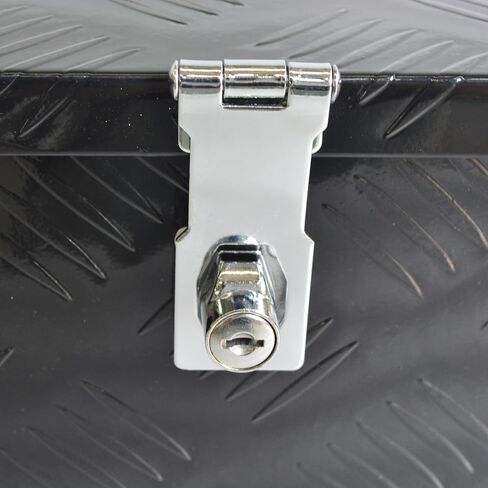 16"x7.5"x10" Aluminum Truck Tool Box Heavy Duty Diamond Plate Pickup Small Truck Bed Toolbox with Top Handle Buckle Lock and Keys Suitable for Pick up Trucks RV Trailer Black in Kuwait
