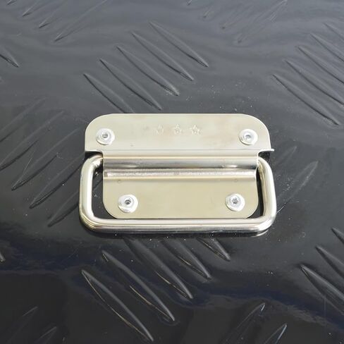 16"x7.5"x10" Aluminum Truck Tool Box Heavy Duty Diamond Plate Pickup Small Truck Bed Toolbox with Top Handle Buckle Lock and Keys Suitable for Pick up Trucks RV Trailer Black in Kuwait