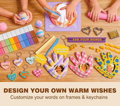 Clay Handprint Casting Kit for Family Crafts – Oven Bake Polymer Clay Arts & Crafts, DIY Handprint Keepsake Frame for Kids Teens & Adults, Creative Projects for Everyone Gifts from Children Ages 8-12 in Kuwait
