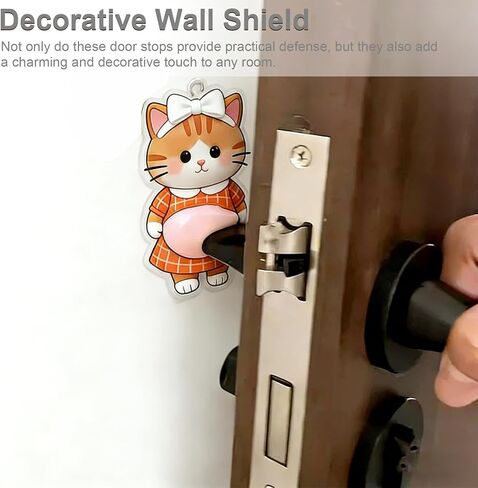 Sweet & Cool Pet Belly Door Bumper Sticker - 6 Pieces Set, Decorative Wall Shield with 3D Squeeze Stomach Design for Door Knob Protection in Kuwait