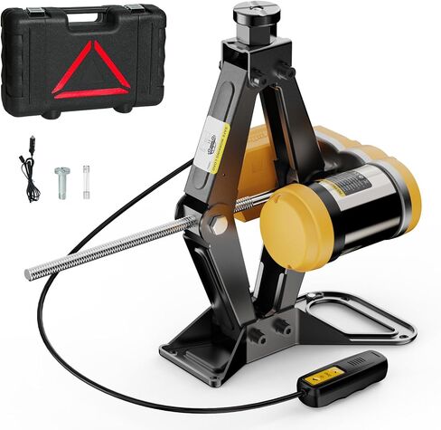Dual Power Electric Car Jack w/ 4.0Ah Battery & 12V DC Backup, Compatible with Dewalt 20V MAX Battery, 1 Ton Cordless Jack, 5.5-15.7in Lifting Range, Heavy Duty Steel Jack for Emergency Tire Change in Kuwait