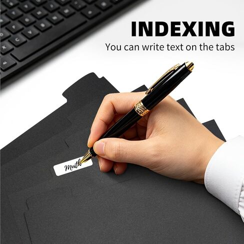 Insertable Dividers for 3 Ring Binders, 5 Tabs per Set, Big Tabs, Binder Dividers with Tabs for School Office and Home Organization, Black, 2 Sets in Kuwait