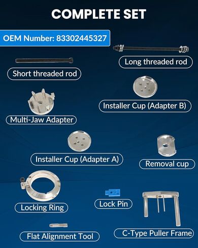 مجموعة أدوات إزالة وتركيب جلبة ناقل الحركة المطاطية DPTOOL متوافقة مع محرك BMW B46 B48 B58 G05 G11 G12 G20 G30 G80 G82، أداة تثبيت مزيل بوش 83302445327 2445327 in Kuwait