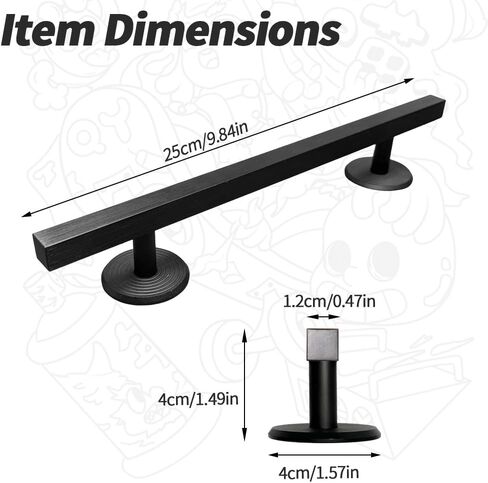 10" Fingerboard Rail – Aluminum Alloy Obstacle with Stabilizing Discs & Non-Slip Base for DIY Skateparks, Cityscapes & Mini Ramp Builders (Black) in Kuwait