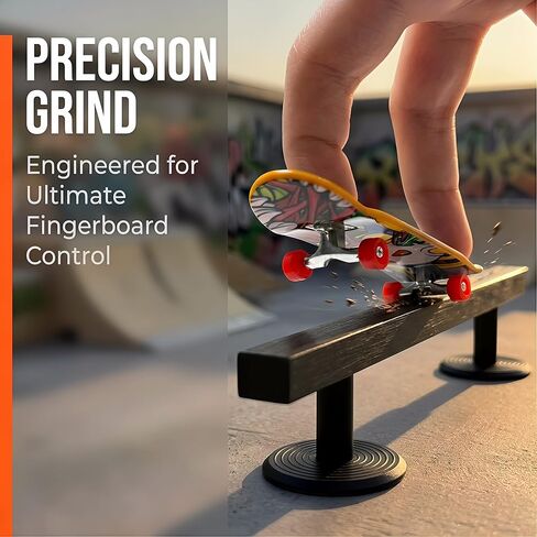 10" Fingerboard Rail – Aluminum Alloy Obstacle with Stabilizing Discs & Non-Slip Base for DIY Skateparks, Cityscapes & Mini Ramp Builders (Black) in Kuwait