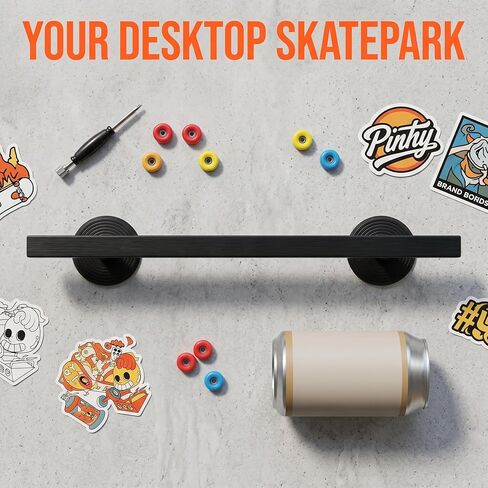 10" Fingerboard Rail – Aluminum Alloy Obstacle with Stabilizing Discs & Non-Slip Base for DIY Skateparks, Cityscapes & Mini Ramp Builders (Black) in Kuwait