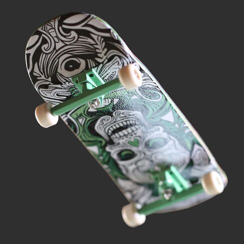 NOAHWOOD NW14.0 Fingerboard Complete (Short Nose Short Tail Deck 98x35.5mm 5-Layer Color Maple Pro concave Design Mini Skateboard Deck) +Pro 36mm Hex Mint Truck + Beige ii Wheel (White fingersoul) in Kuwait