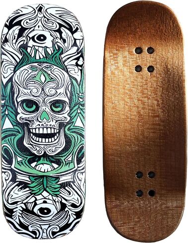 NOAHWOOD NW14.0 Fingerboard Complete (Short Nose Short Tail Deck 98x35.5mm 5-Layer Color Maple Pro concave Design Mini Skateboard Deck) +Pro 36mm Hex Mint Truck + Beige ii Wheel (White fingersoul) in Kuwait