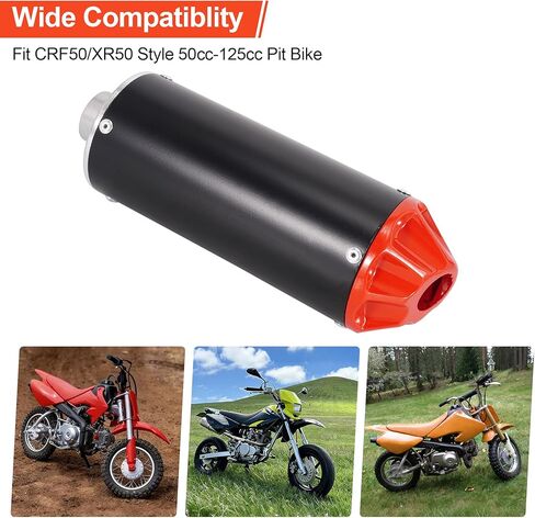 طقم أنابيب كاتم صوت العادم 28 مم لـ CRF50 XR50 70cc 110cc 125cc SR110 Rock eta Taotao DB10 DB14 xpro db-x20 SDG Coolster Chinese Dirt Pit Bike موتوكروس - أحمر in Kuwait