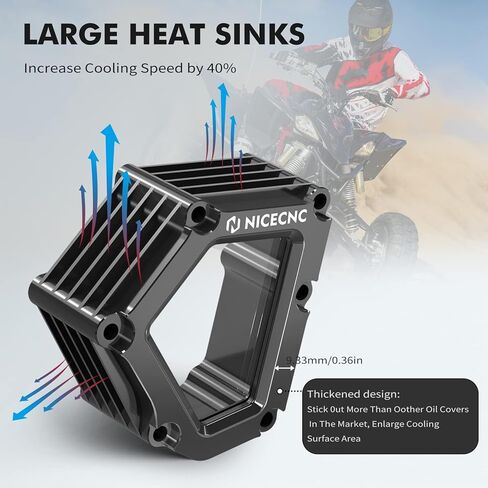 NICECNC Oil Cover Crankcase Guard Compatible with Yamaha YFZ450R 2009 2010 2011 2012 2013-2023, YFZ450RSE 2009-2019 2020 2021 2022 2023 Black in Kuwait
