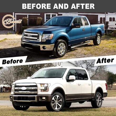 Bewild المصد الأمامي العلوي مصبغة متوافقة مع 2015 2016 2017 Ford F150 F-150 شبكة أمامية المبرد شبكة ث / O استبدال ثقب الكاميرا لFL3Z8200GA in Kuwait