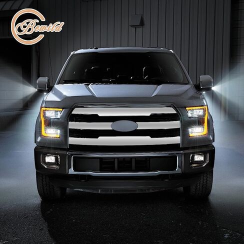 Bewild المصد الأمامي العلوي مصبغة متوافقة مع 2015 2016 2017 Ford F150 F-150 شبكة أمامية المبرد شبكة ث / O استبدال ثقب الكاميرا لFL3Z8200GA in Kuwait