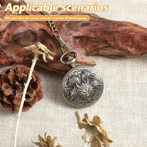 DND Dice Set, 8Pcs Polyhedral Metal Dice Set for Dungeons and Dragons with Pocket Watch Case, Mini DND Dices, Antique Gold in Kuwait