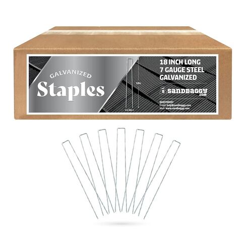 Sandbaggy 18-Inch Landscape Staples | Industrial Grade Galvanized 7 Gauge Steel | 12 Inches Longer Than Standard Staples | Trusted by Farmers & Homeowners Across The USA (100) in Kuwait