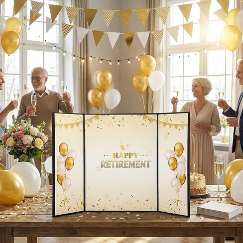 WSICSE Black Gold Retirement Party Decorations, Large Retird Card Signing Happy Retirement Guestbook Creative Retirement Party Guest Book for Men Women Gift & Souvenir in Kuwait