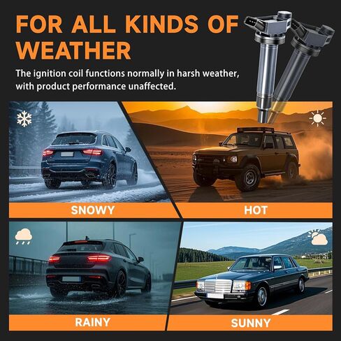 حزمة ملف الإشعال المربعة متوافقة مع Toyota 3.0L 3.3L V6 Sienna Highlander Camry Avalon Solara Lexus ES300 ES330 RX300 1999 2000 2001 2002 2003 2004 2005 2006 2007 2008، استبدال UF267 in Kuwait