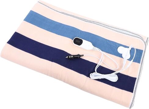 Asixxsix Heated Blanket, 78.74x31.5 Inch Flannel Electric Car Blanket 9 Temperature Levels 3 Timer Settings Portable Heated with Extended 70.87 Inch Power Cord for Cars SUVs RVs in Kuwait