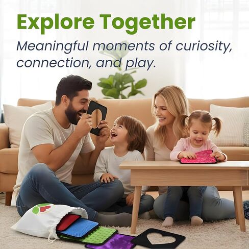 CareSquares Sensory Mats 16pc Textured Shape & Color Play Set, Activity Guide, 7 Inclusive Games, Add-On Animal Shapes, for Autism, Fine Motor Skill Toys, Montessori Classroom Learning & Sensory Walls in Kuwait