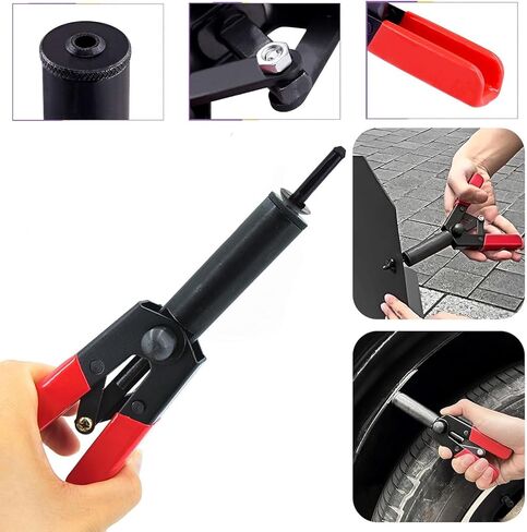 42Pcs Plastic Rivet Gun Set with 40Pcs 4Sizes Nylon Blind Rivets and 1Pcs Bonus Fastener Removal Tool, Hand Riveter Suitable for Automotive in Kuwait
