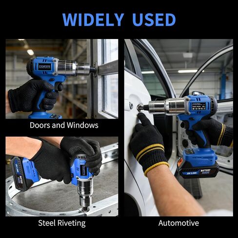 18V Cordless Rivet Nut Gun 5000lbf - Brushless Motor Electric Riveting Tool, Includes 2×2.0Ah Batteries, Quick Charger, M6/M8/M10 and 1/4-inch 5/16-inch 3/8-inch Mandrels in Kuwait