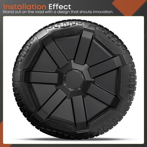 20" Cyber Wheel Cover Replacement for 2024 2025 Tesla Cybertruck, Matte Black ABS Hubcap Rim Protector, OEM Style Snap-Cyber Accessories(1 Pack) in Kuwait