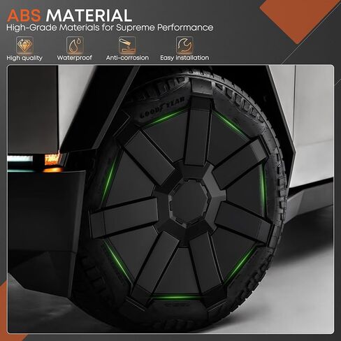 20" Cyber Wheel Cover Replacement for 2024 2025 Tesla Cybertruck, Matte Black ABS Hubcap Rim Protector, OEM Style Snap-Cyber Accessories(1 Pack) in Kuwait