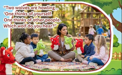The Wolves Inside of Me Puppets. Social Emotional Learning Plush Hand Puppets for Mindfuness in Kuwait