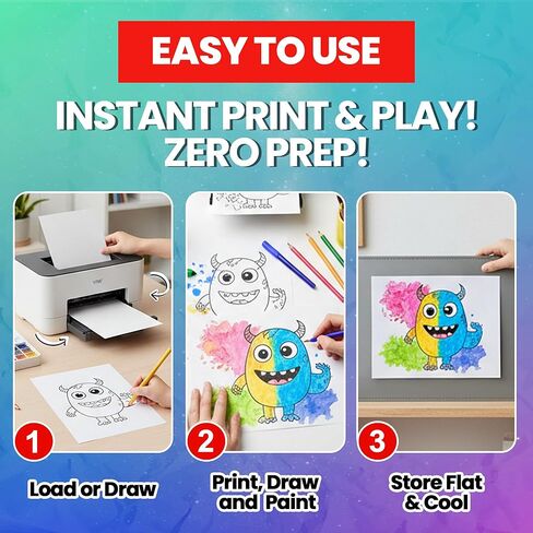 HASHI Printable Coloring and Drawing Paper - 120 GSM (32lb) Heavyweight, 100 Sheets Letter Size 8.5 x 11, No-Bleed Artist Paper for Markers, Watercolor, and AI Coloring, Inkjet and Laser Compatible in Kuwait