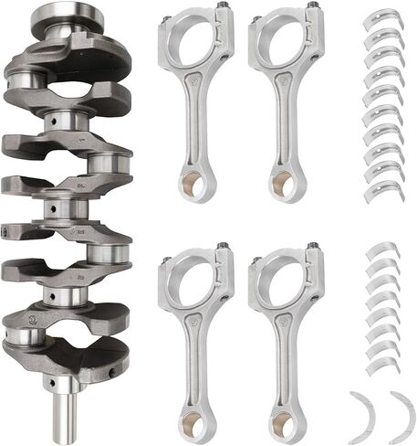 Crankshaft Connecting Rod Set With Main Rod Bearings, 2.4L Engine Rebuild Overhaul Kit Compatible with 2010-2020 Hyundai Tucson Sonata Santa Kia Optima Sportage Forte, Replace# 231112G200 210202G020 in Kuwait