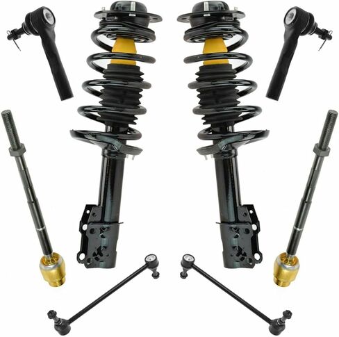Suspension Kit - 2 Front Strut Spring Assemblies, Sway Bar Linkages, 4 Inner & Outer Tie Rods - Sealed Design in Kuwait