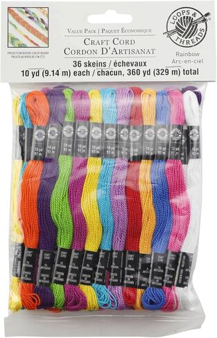 Loops & Threads Rainbow Craft Cord, 12 Packs: 36 ct. (432 Total) in Kuwait