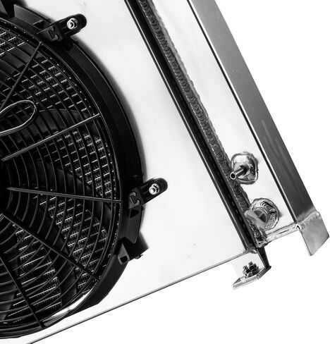 3 Row Radiator Aluminum Radiator Shroud 16"Fan Compatible with 1935-1936 Ford Model A Chevy V8 Engine 28" Height Automotive Cooling Radiator 17.5"x28" in Kuwait