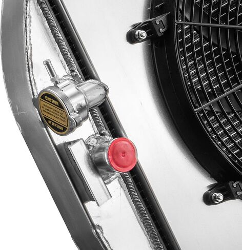 3 Row Radiator Aluminum Radiator Shroud 16"Fan Compatible with 1935-1936 Ford Model A Chevy V8 Engine 28" Height Automotive Cooling Radiator 17.5"x28" in Kuwait