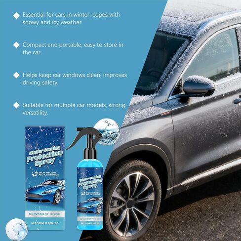 Deicer Spray - 100ml Window Snow Removal Defrost - Ice Remover Melting Spray | for Road Trip Long-Distance Driving Morning Commutes Cold Weather Outdoor Parking Car Truck Glass in Kuwait