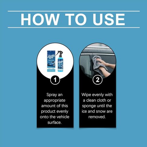Deicer for Car Windshield | 100ml Window Snow Removal Defrost - Ice Remover Melting Spray - for Road Trip Long-Distance Driving Morning Commutes Cold Weather Outdoor Parking Car Truck Glass in Kuwait