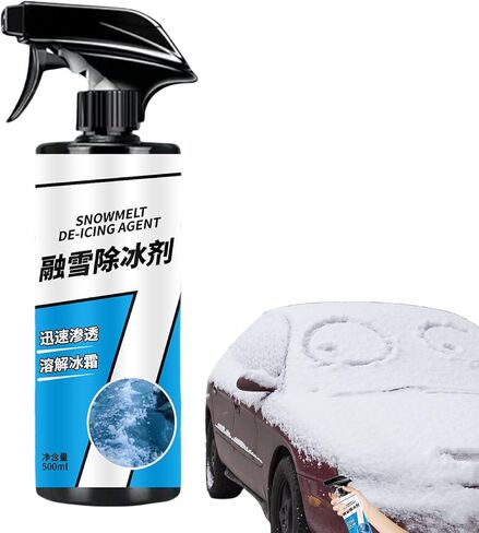 Spray Deicer for Windshield | 500ml Ice Melting Removal Agent - Vehicle Snow Melting Spray | for Windshield Window Glass Mirror Trailer Vehicle Headlight RV Truck Sedan in Kuwait