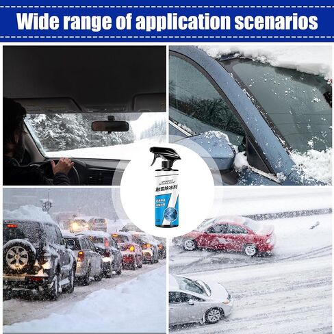 Spray Deicer for Windshield | 500ml Ice Melting Removal Agent - Vehicle Snow Melting Spray | for Windshield Window Glass Mirror Trailer Vehicle Headlight RV Truck Sedan in Kuwait
