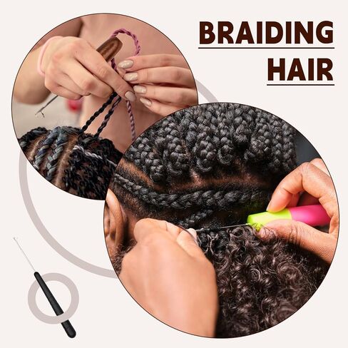 خطاف مزلاج 5 مقاسات من BALDCC، خطافات كروشيه للشعر، طقم خطاف مزلاج لصنع السجاد، والتضفير، وحرف الكروشيه in Kuwait