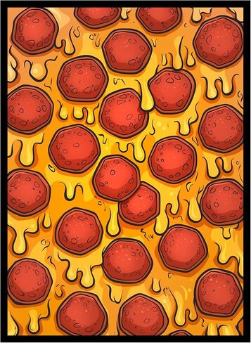 100ct Textured Matte TCG/MTG Card Art Sleeves (Pizza) in Kuwait