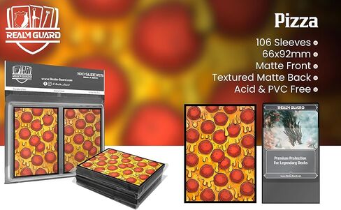 100ct Textured Matte TCG/MTG Card Art Sleeves (Pizza) in Kuwait